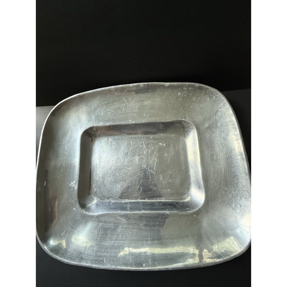 Pottery Barn Rectangular Serving Tray Platter Silver Tone Large Tableware